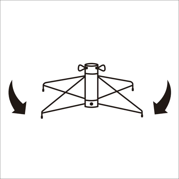 Illustration of tree stand with arrows pointing downwards