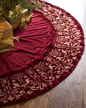 Luxe Embroidered Velvet Tree Skirt Luxe Embroidered Velvet Tree Skirt