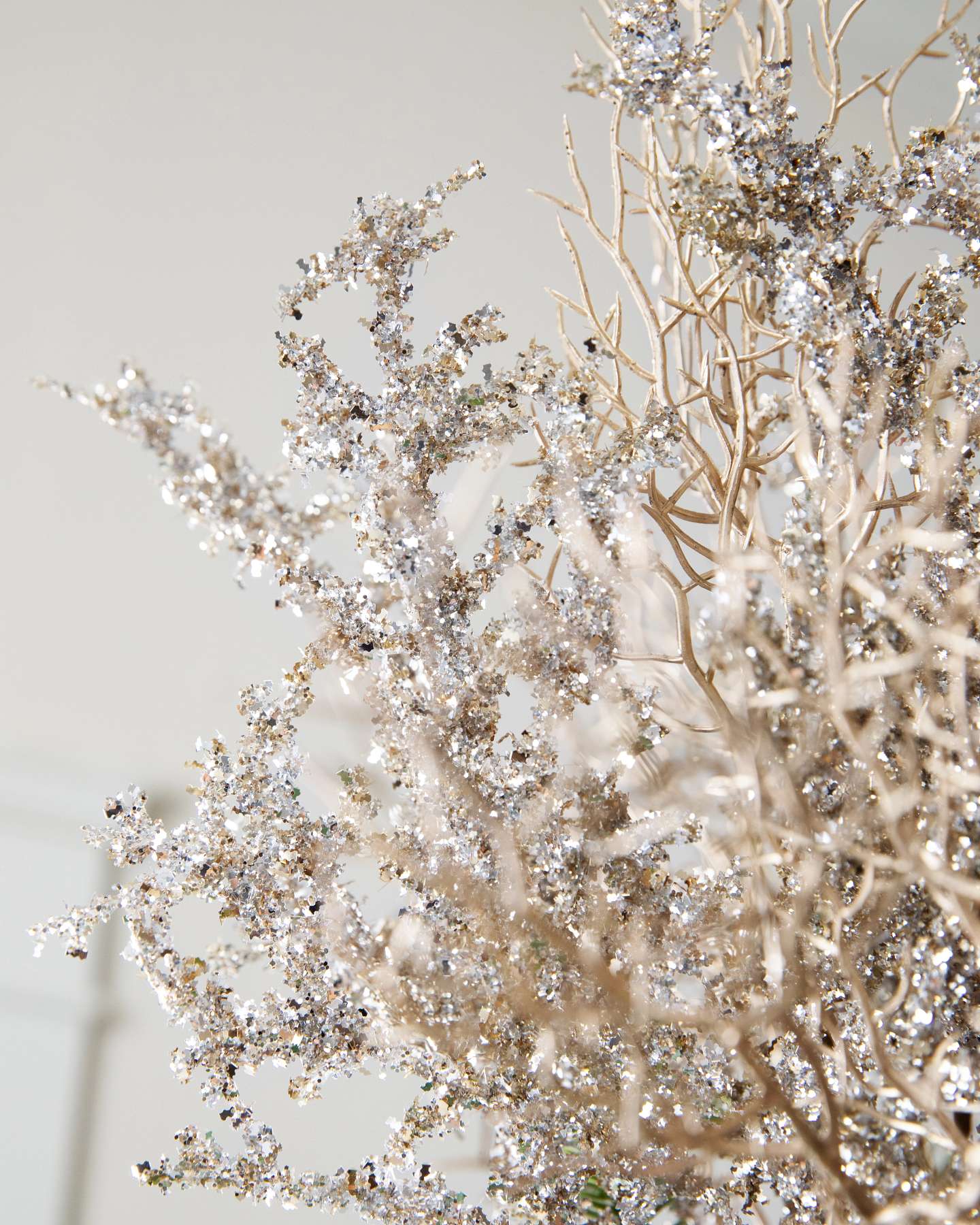 Balsam Hill 30-Inch Silver and Gold Christmas Bouquet Artificial Tree Topper Closeup View