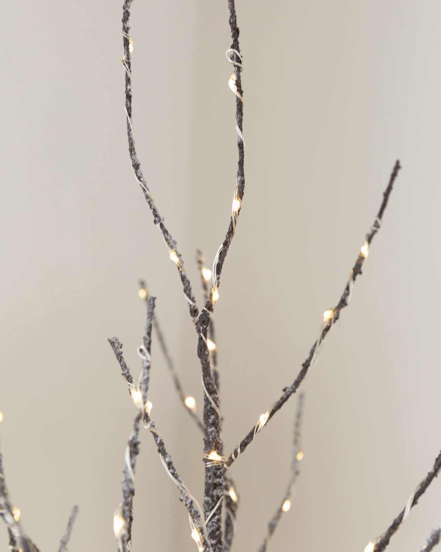 Balsam Hill Lit Snowy Twig Branches Set of 3 LED Closeup