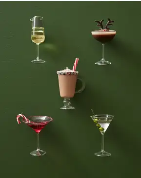 Weihnachtsbaumschmuck-Set Festliche Drinks aus Glas Weihnachtsbaumschmuck-Set Festliche Drinks aus Glas