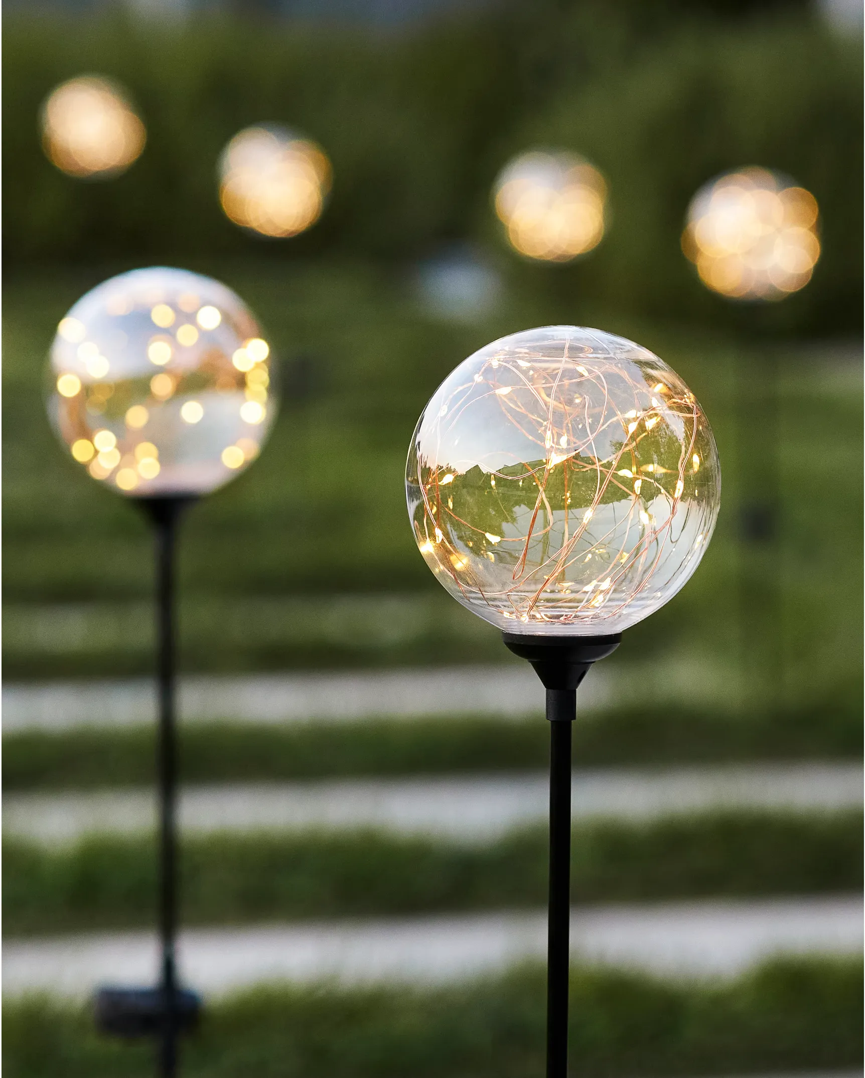 Solar globe stake lights deals