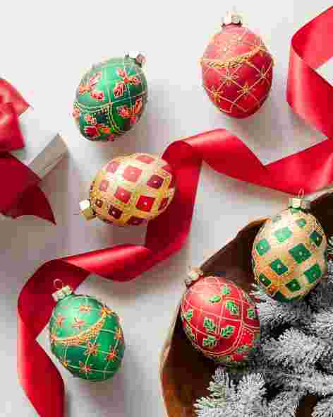 Christmas Cheer Egg Ornaments by Balsam Hill SSCR