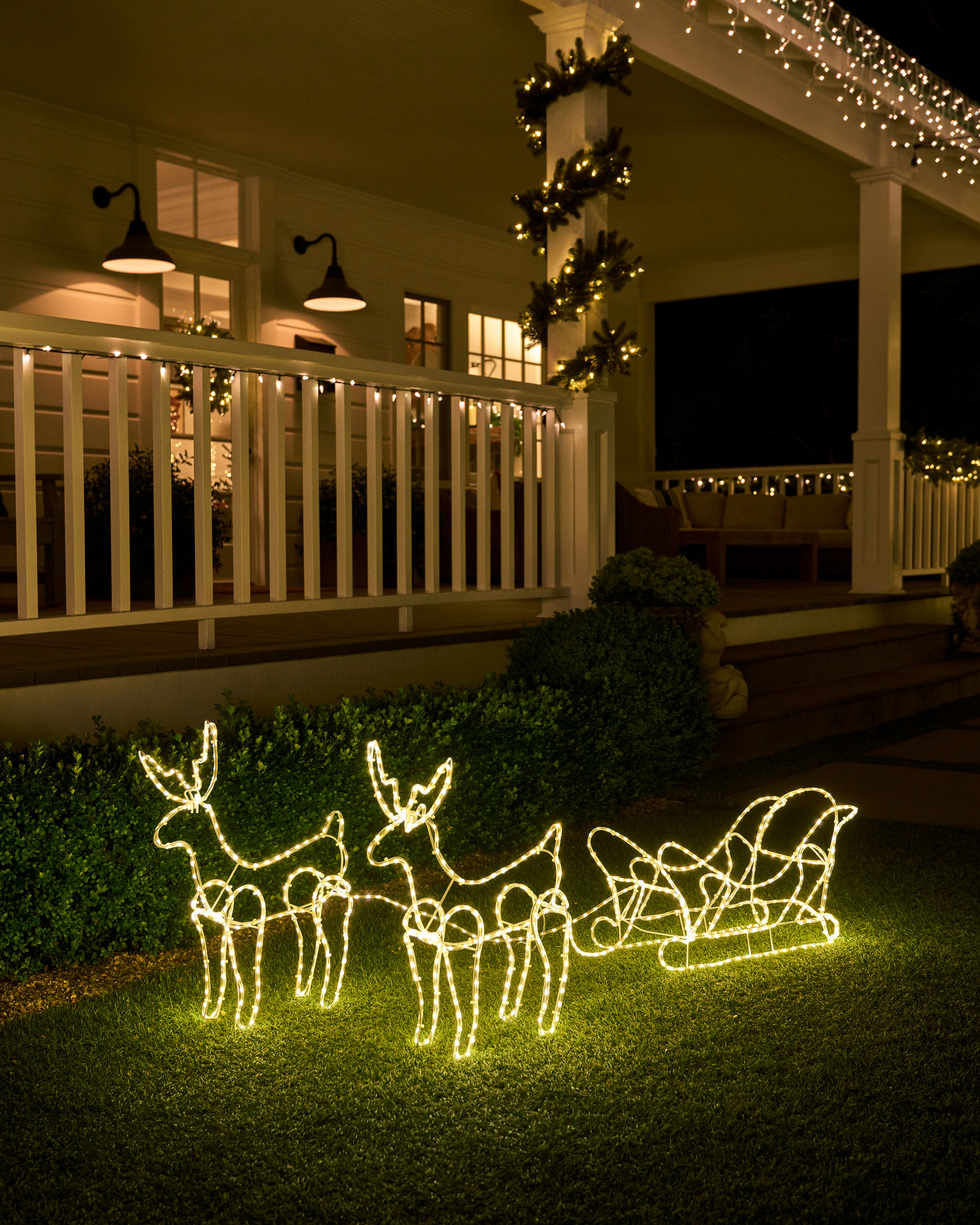 Outdoor 3D LED Reindeer & Sleigh Set