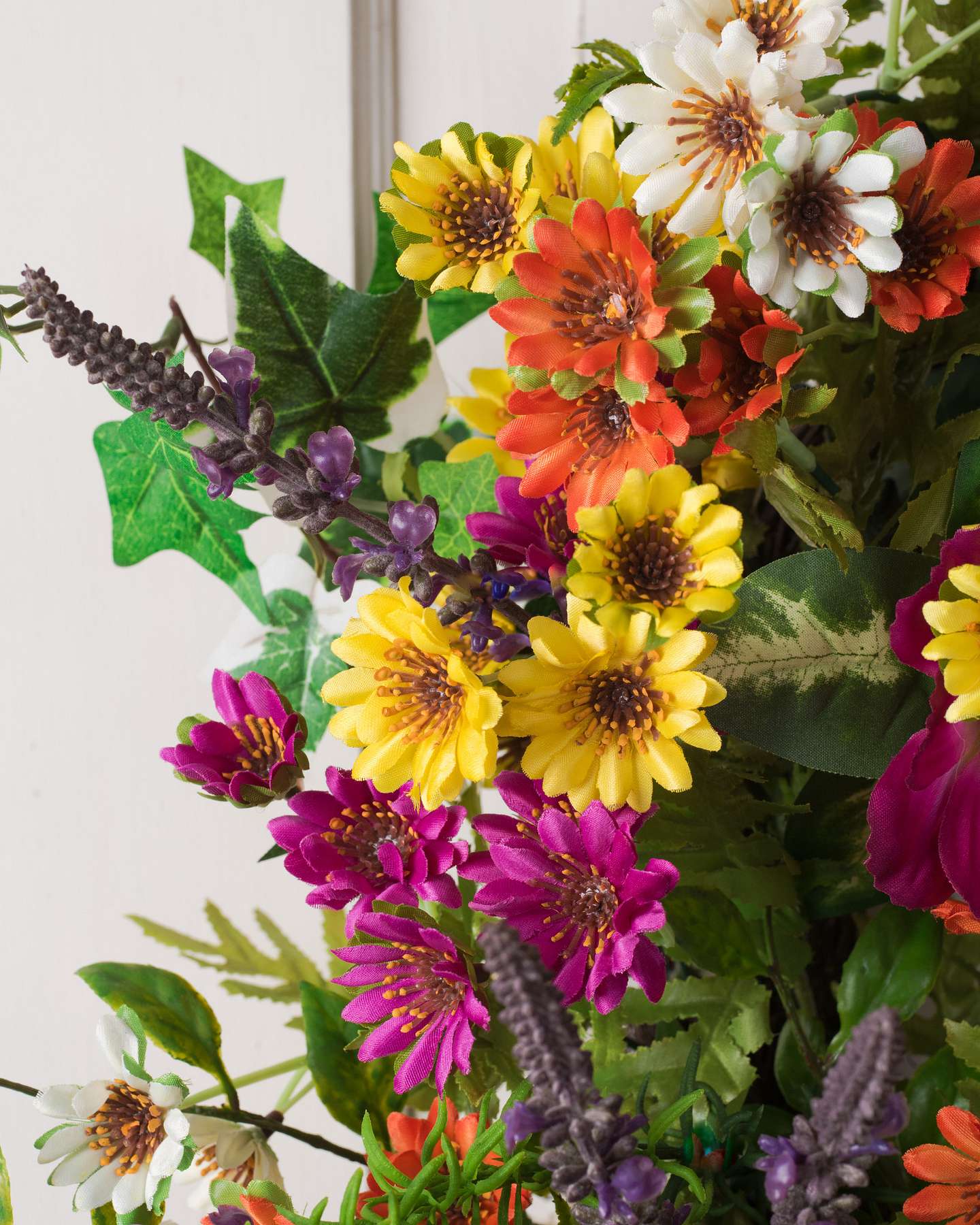 Balsam Hill Outdoor Meadow Artificial Spring Wreath Detailed Closeup View