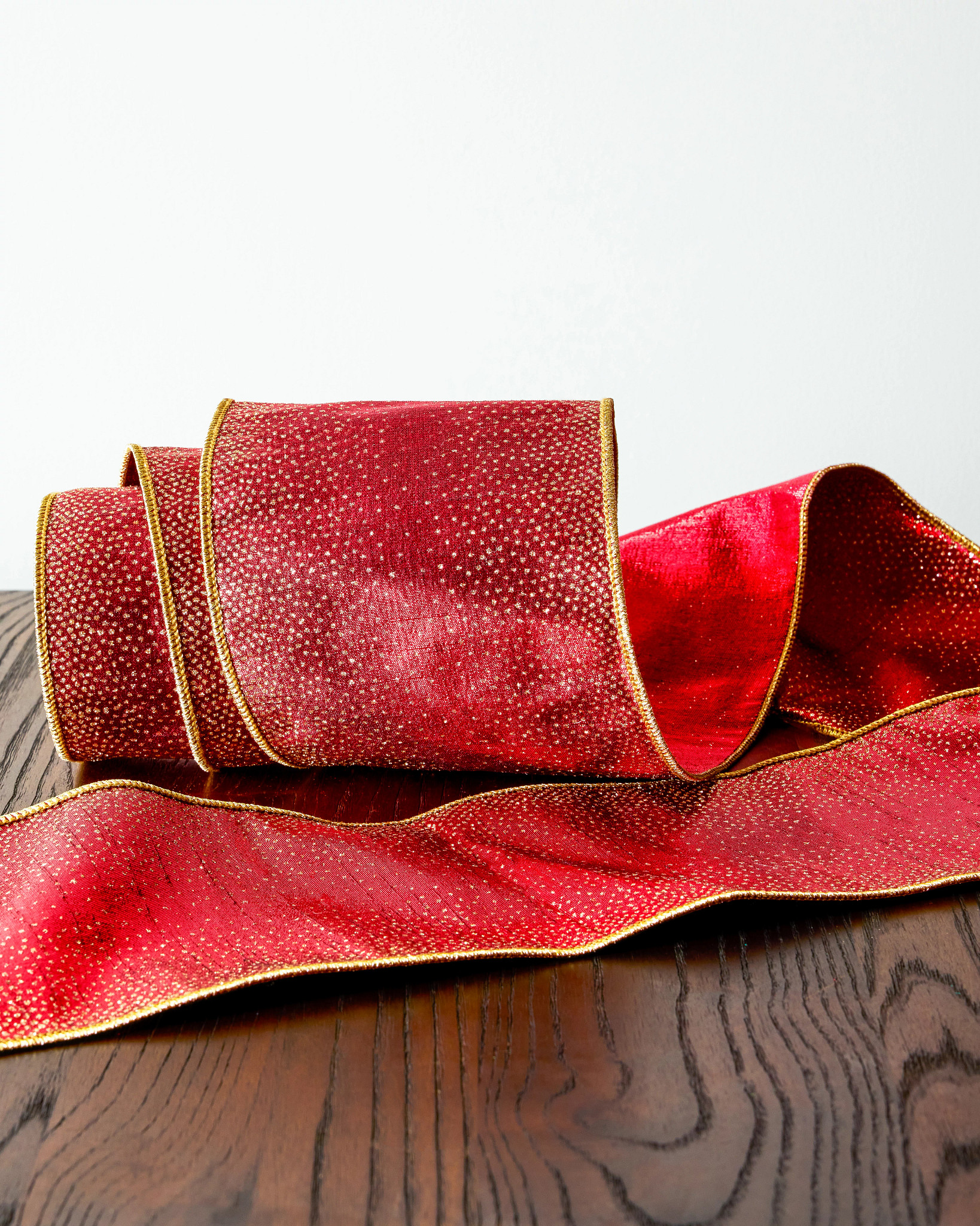 Burgundy Glitter Ombre Christmas Ribbon