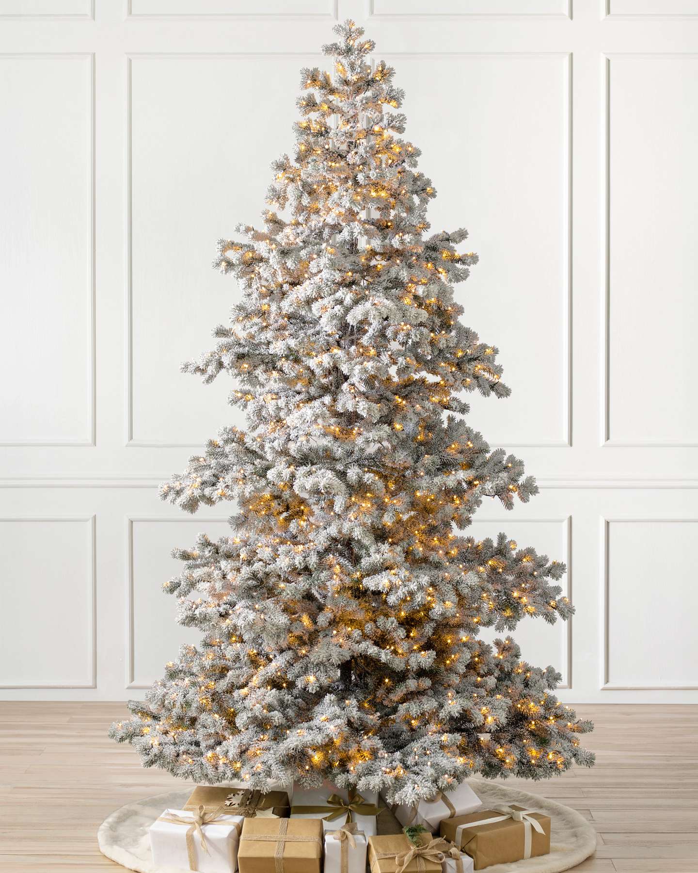 Balsam Hill Frosted Yukon Spruce Artificial Christmas Tree Micro LED Full View