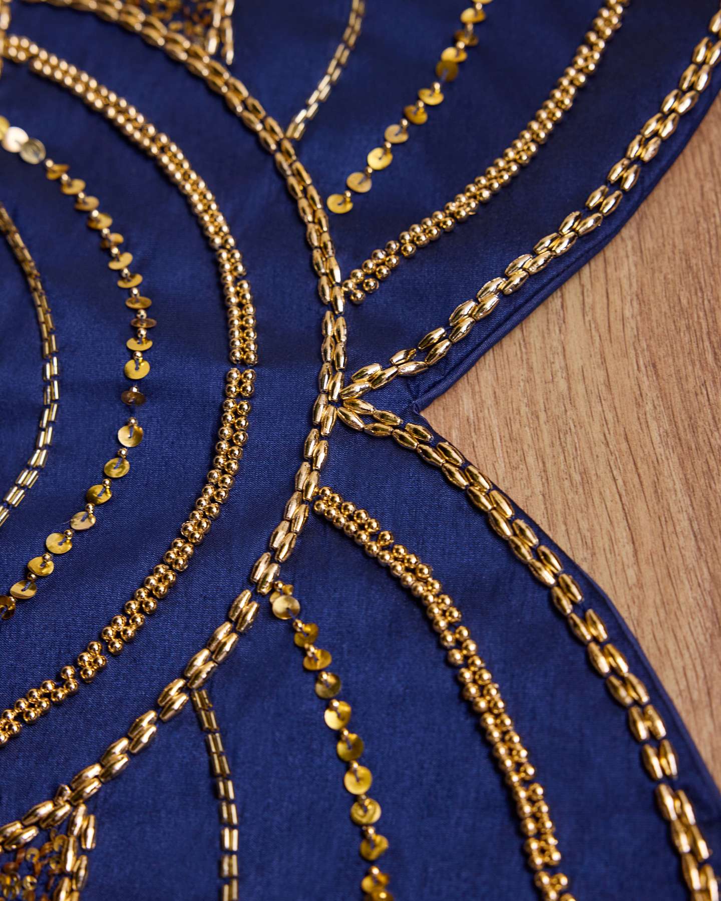 60" Sapphire Elizabeth Beaded Tree Skirt