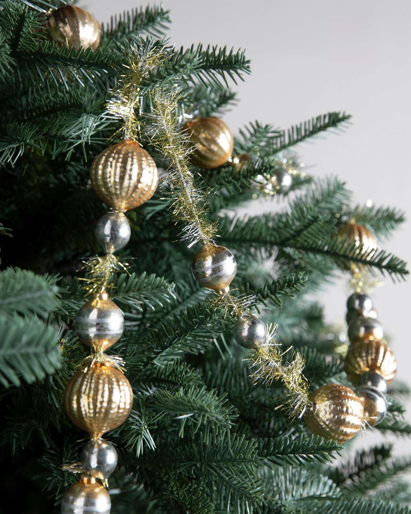 Silver & Gold Glass Bead Tree Garland Set