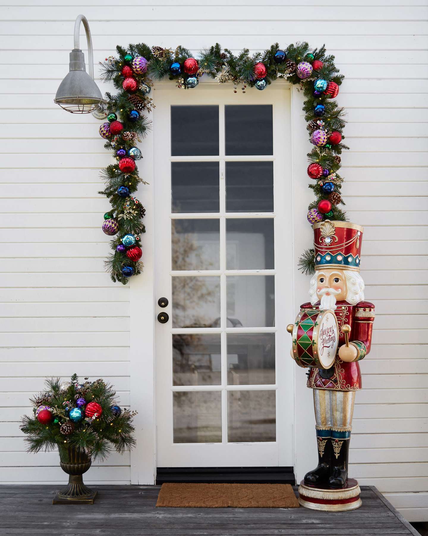 Balsam Hill Outdoor Kaleidoscope Artificial Christmas Foliage in Home Display