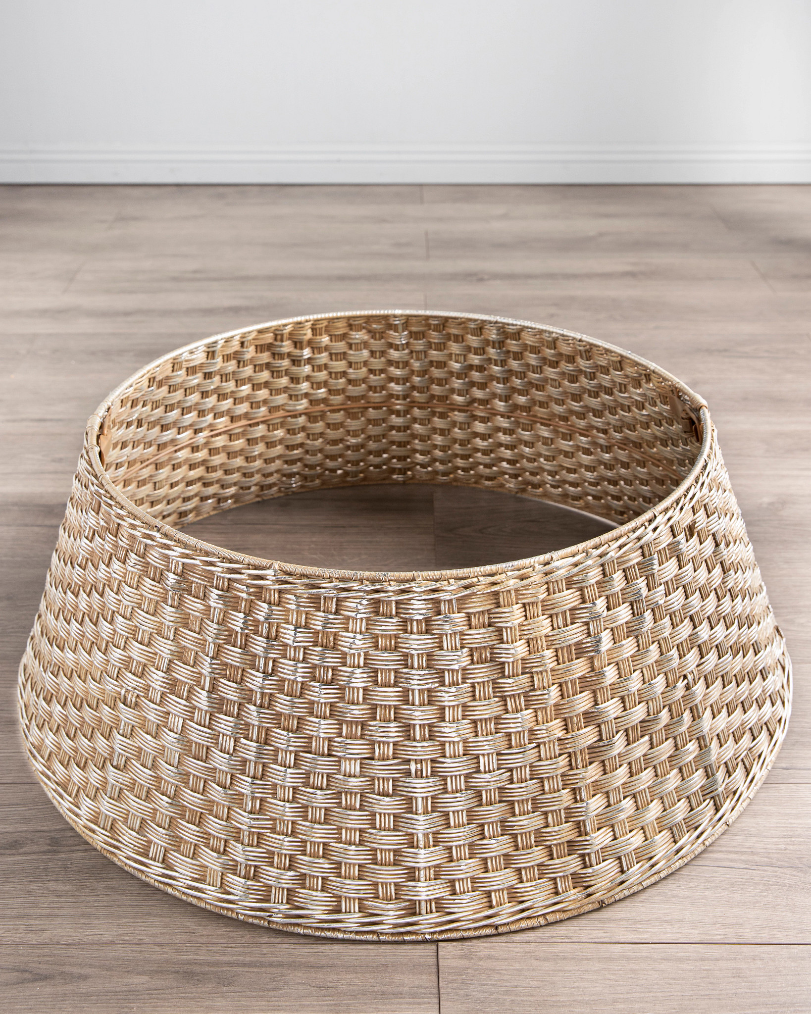 Metallic Basketweave Christmas Tree Collars Balsam Hill