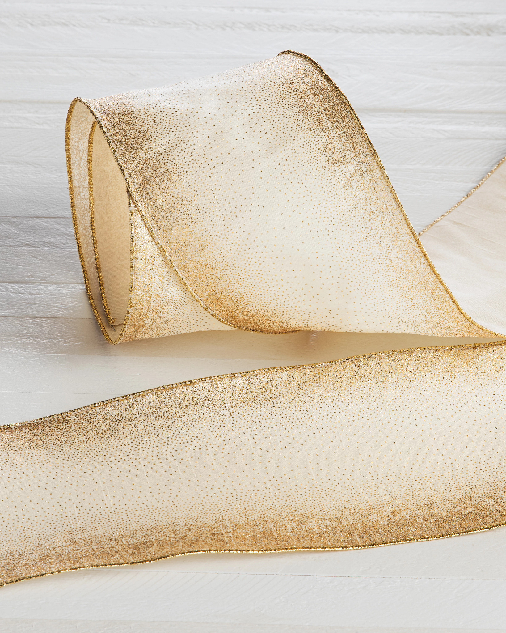 Ivory Glitter Ombre Ribbon