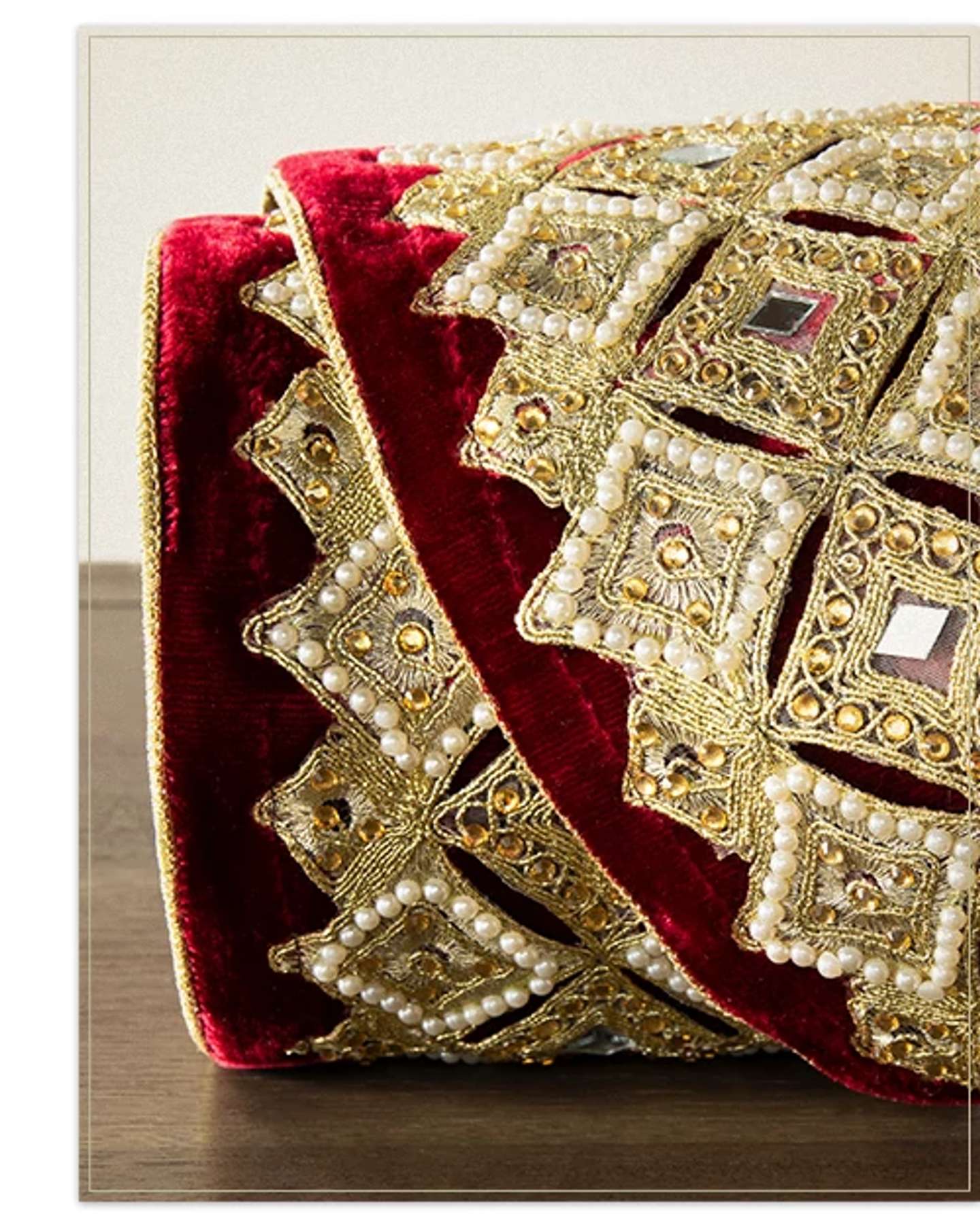 Burgundy Gilded Glory Christmas Tree Ribbon