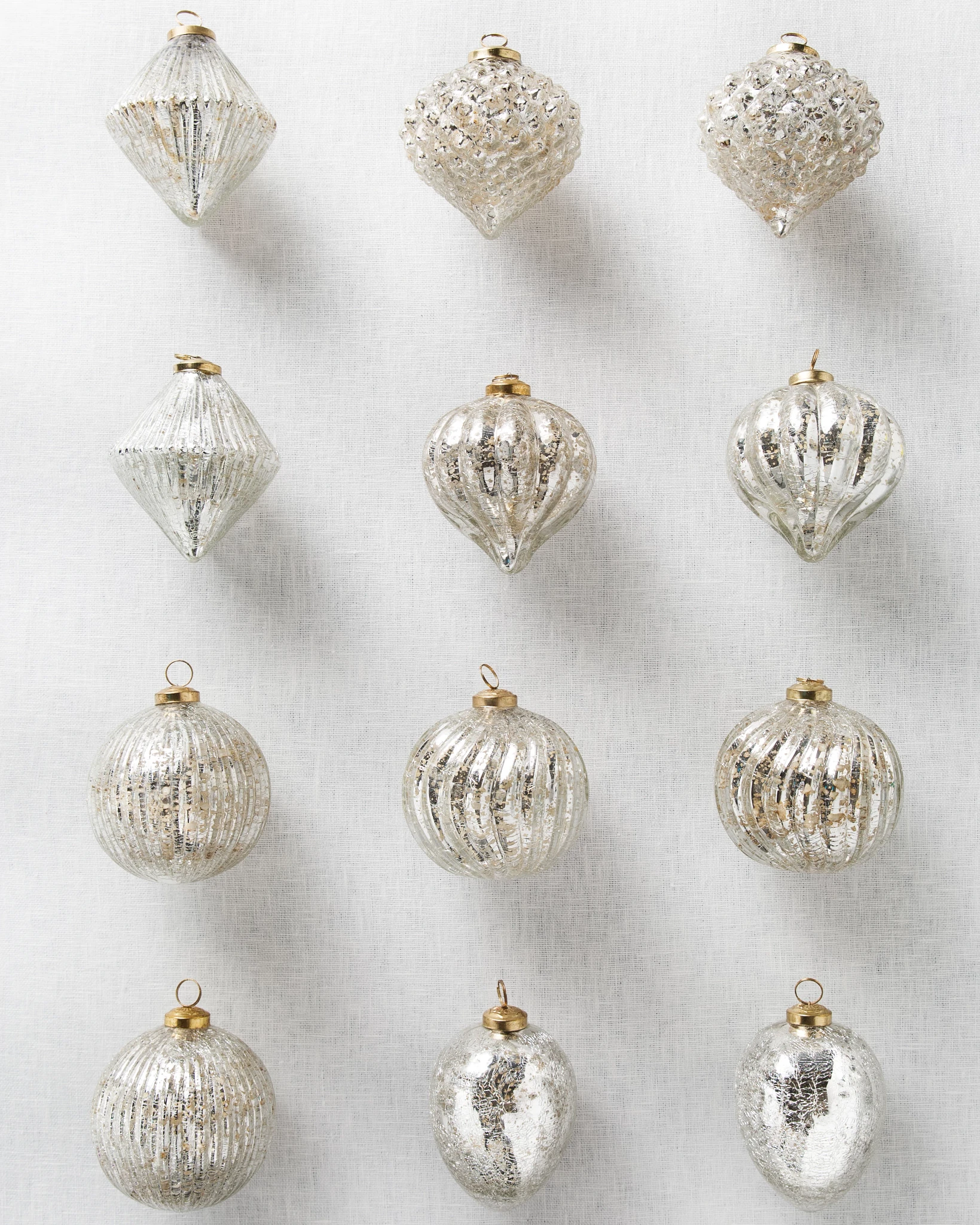 Silver BH Essentials Mercury Glass Ornament Set