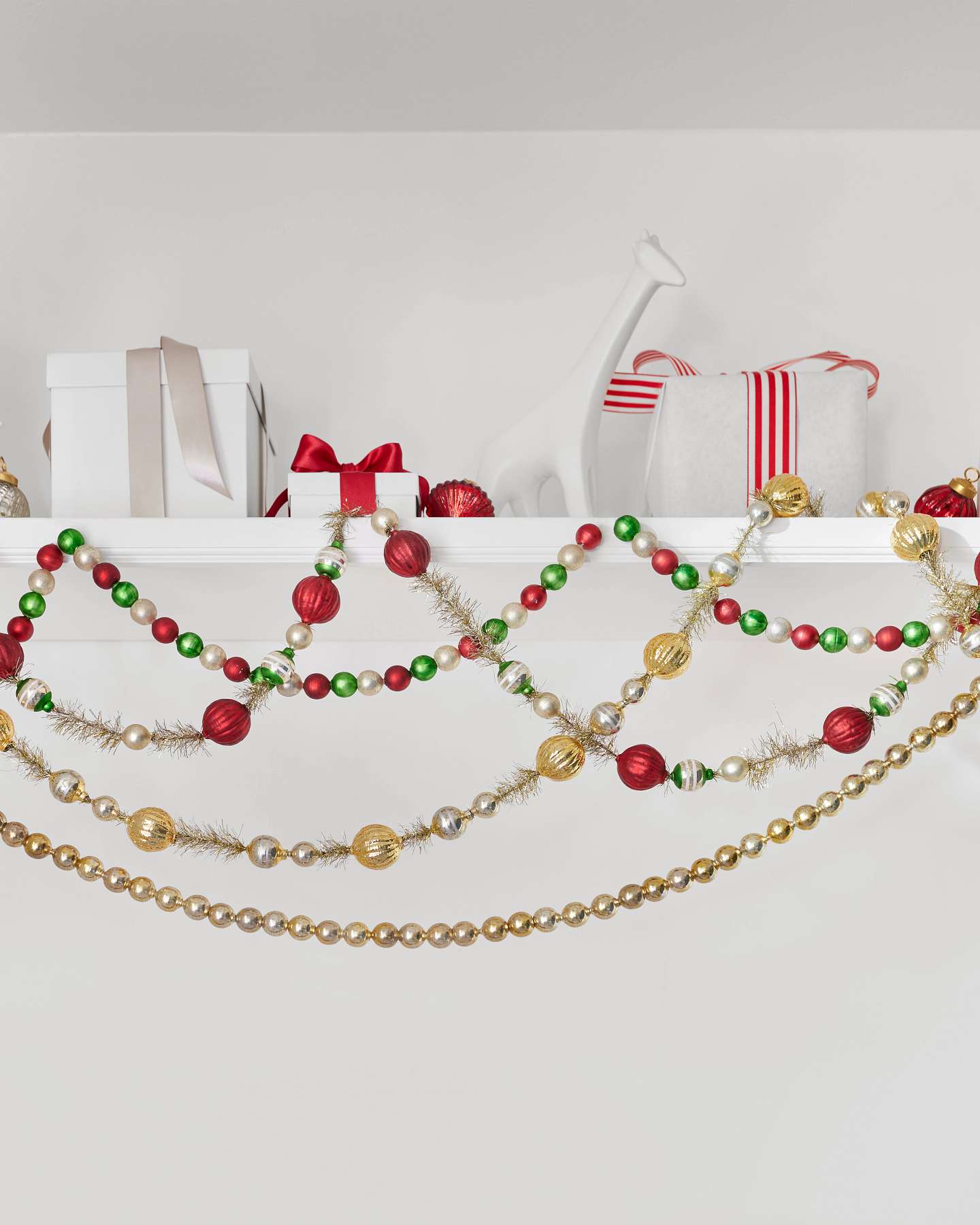 Silver & Gold Glass Bead Tree Garland Set
