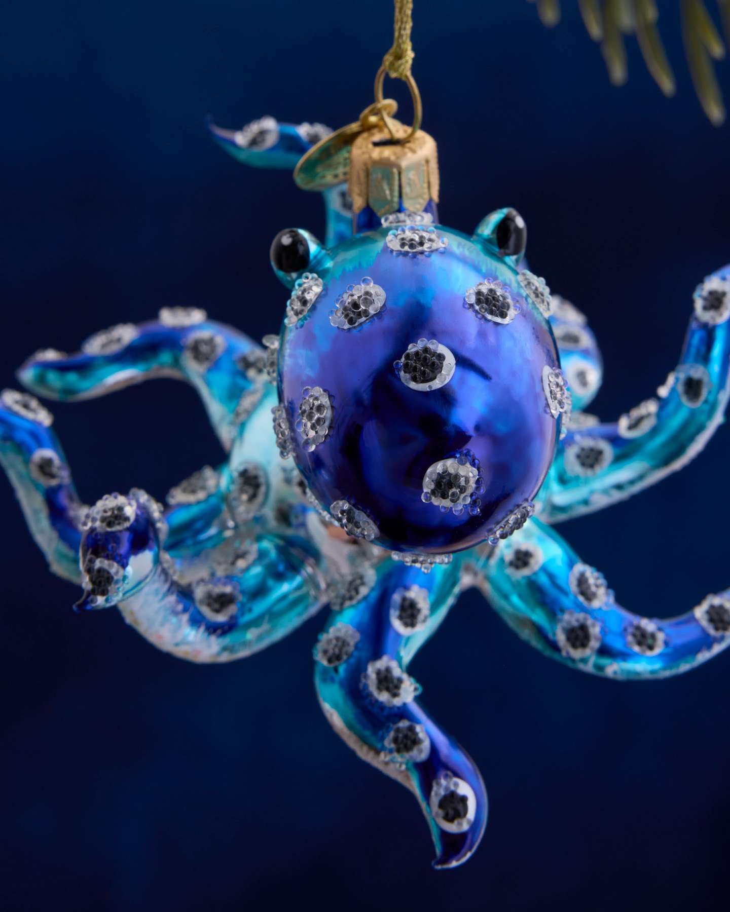 Balsam Hill Studio Blue Octopus Ornament