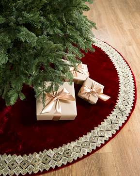 Burgundy Gilded Glory Tree Skirt Burgundy Gilded Glory Tree Skirt