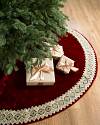 72in Burgundy Biltmore Gilded Tree Skirt by Balsam Hill SSC