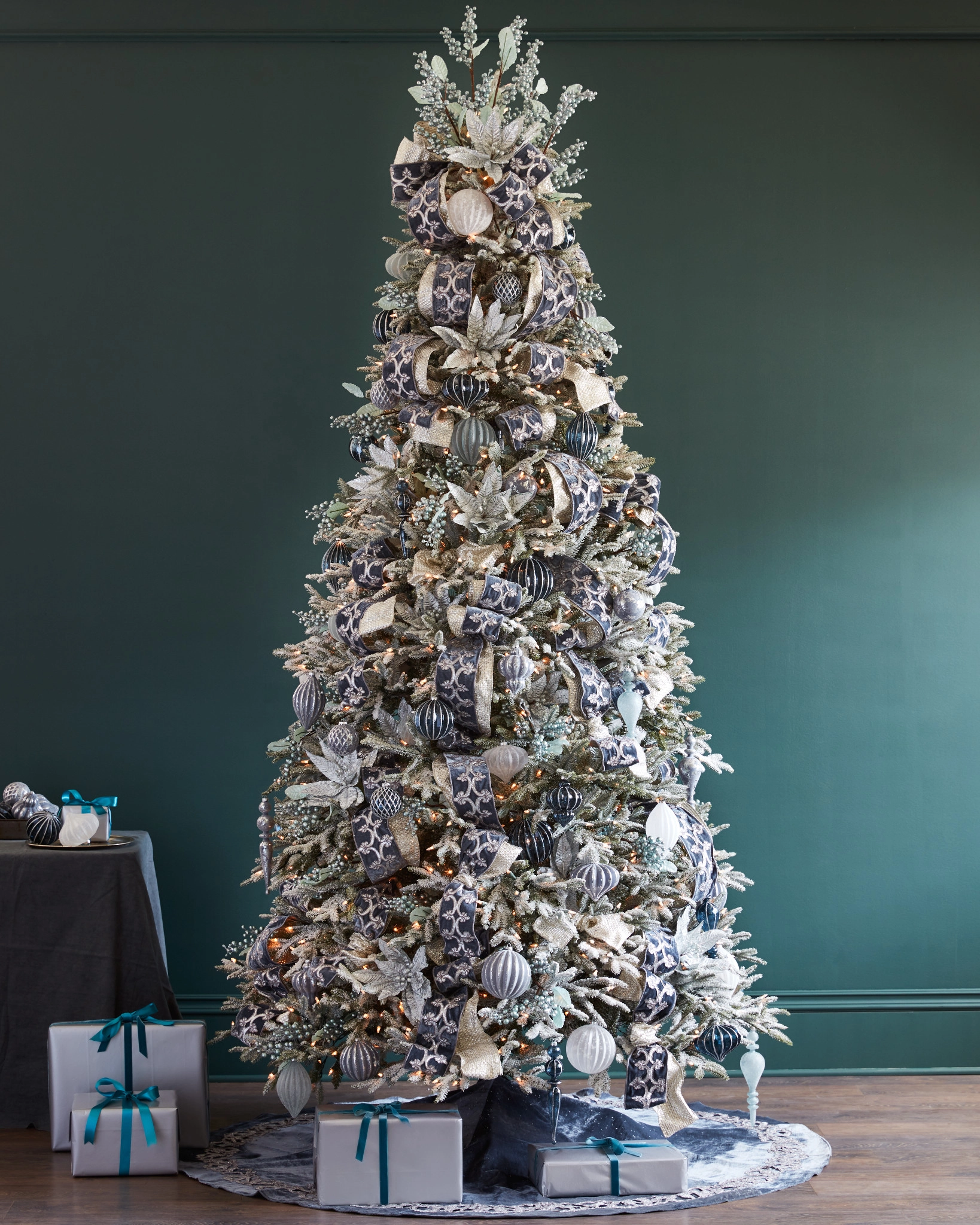 French Blue Velvet Tree Skirt Balsam Hill