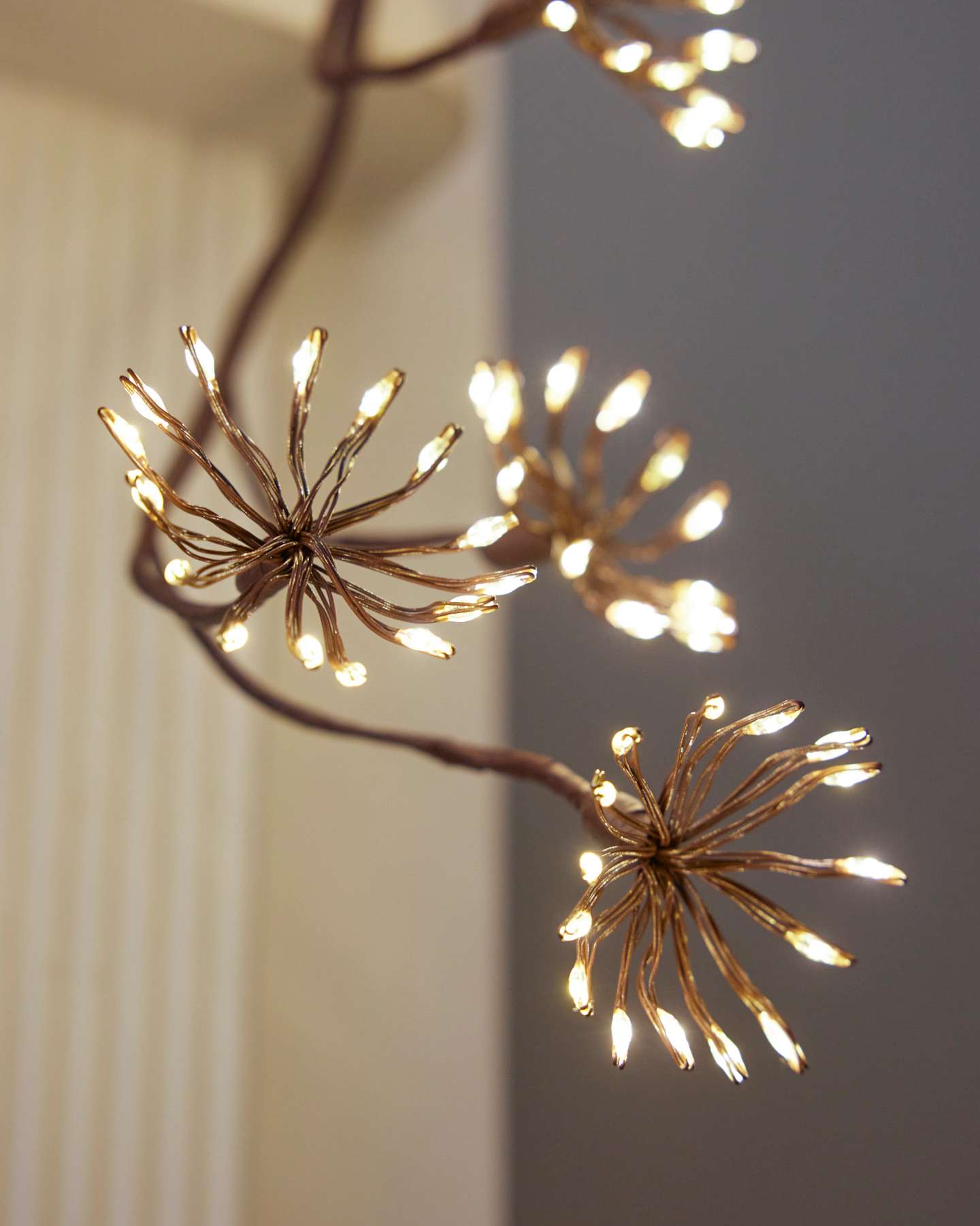 6' Brown Outdoor Lit Cluster Fairy Starburst Garland