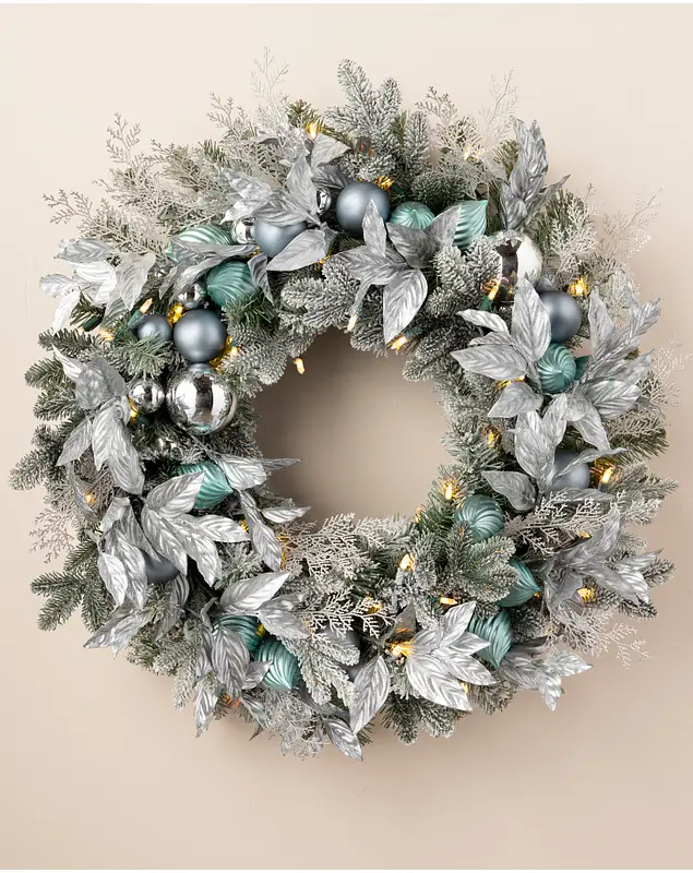 Silver Frost Wreath by Balsam Hill SSC 10