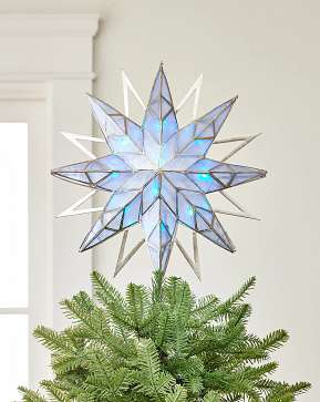 Frosted Blue Double-Sided Starburst Tree Topper Frosted Blue Double-Sided Starburst Tree Topper