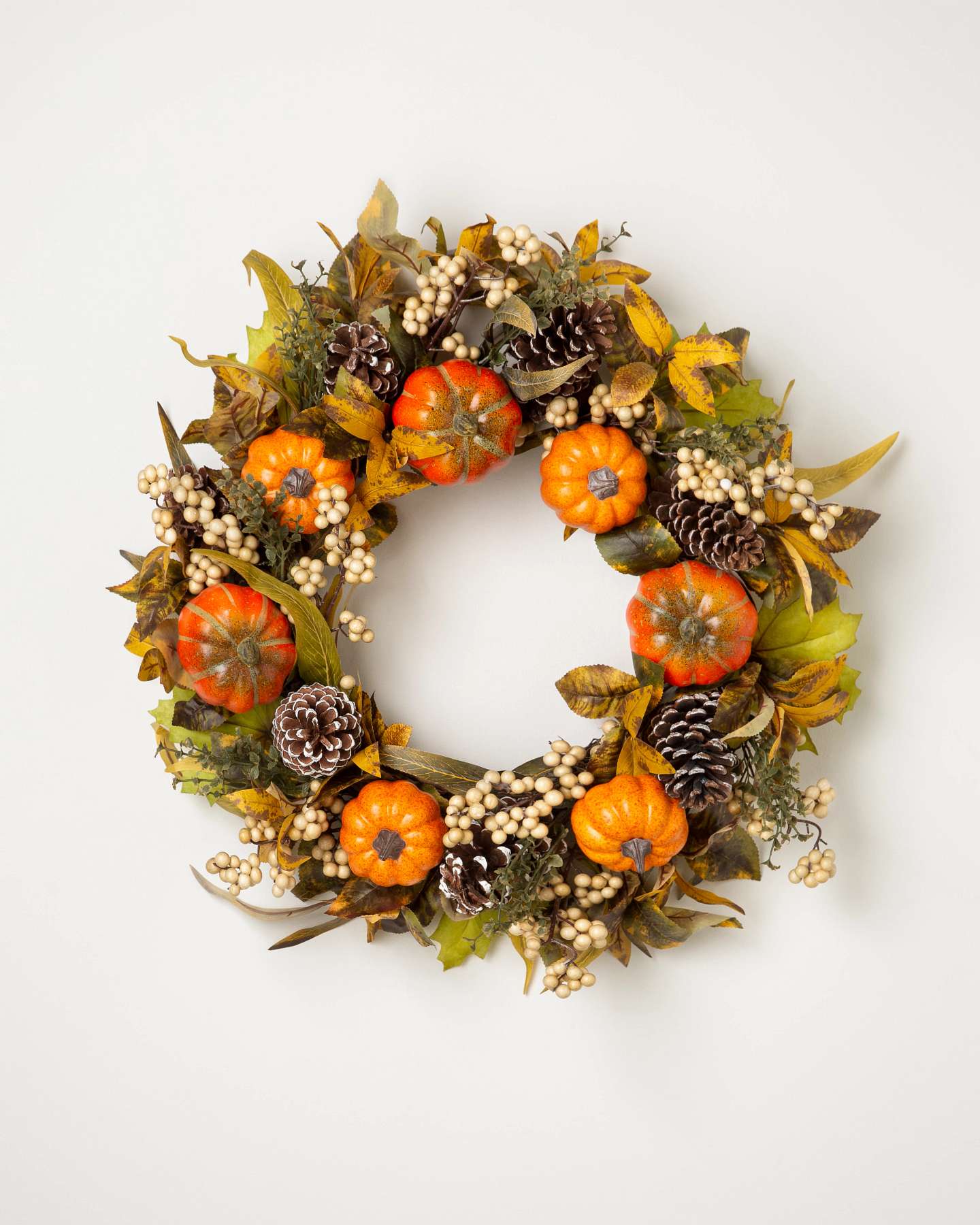 Balsam Hill 22-Inch Autumn Abundance Artificial Fall Wreath Unlit Full Display