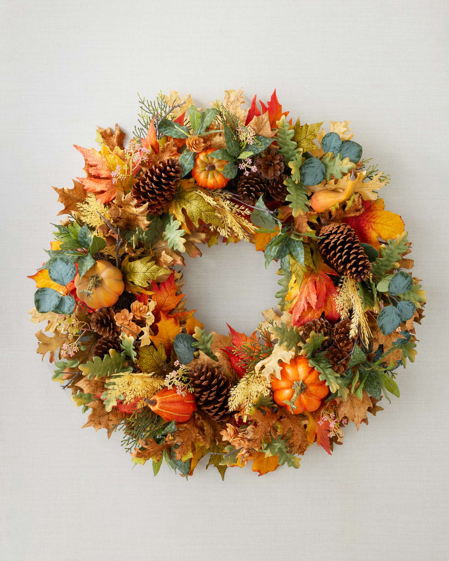 Balsam Hill 28 Inch Outdoor Countryside Pumpkin Grove Artificial Christmas Wreath Full View
