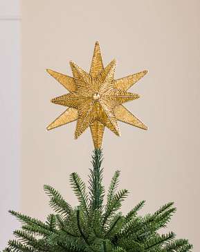 Gold Beaded Starburst Tree Topper Gold Beaded Starburst Tree Topper