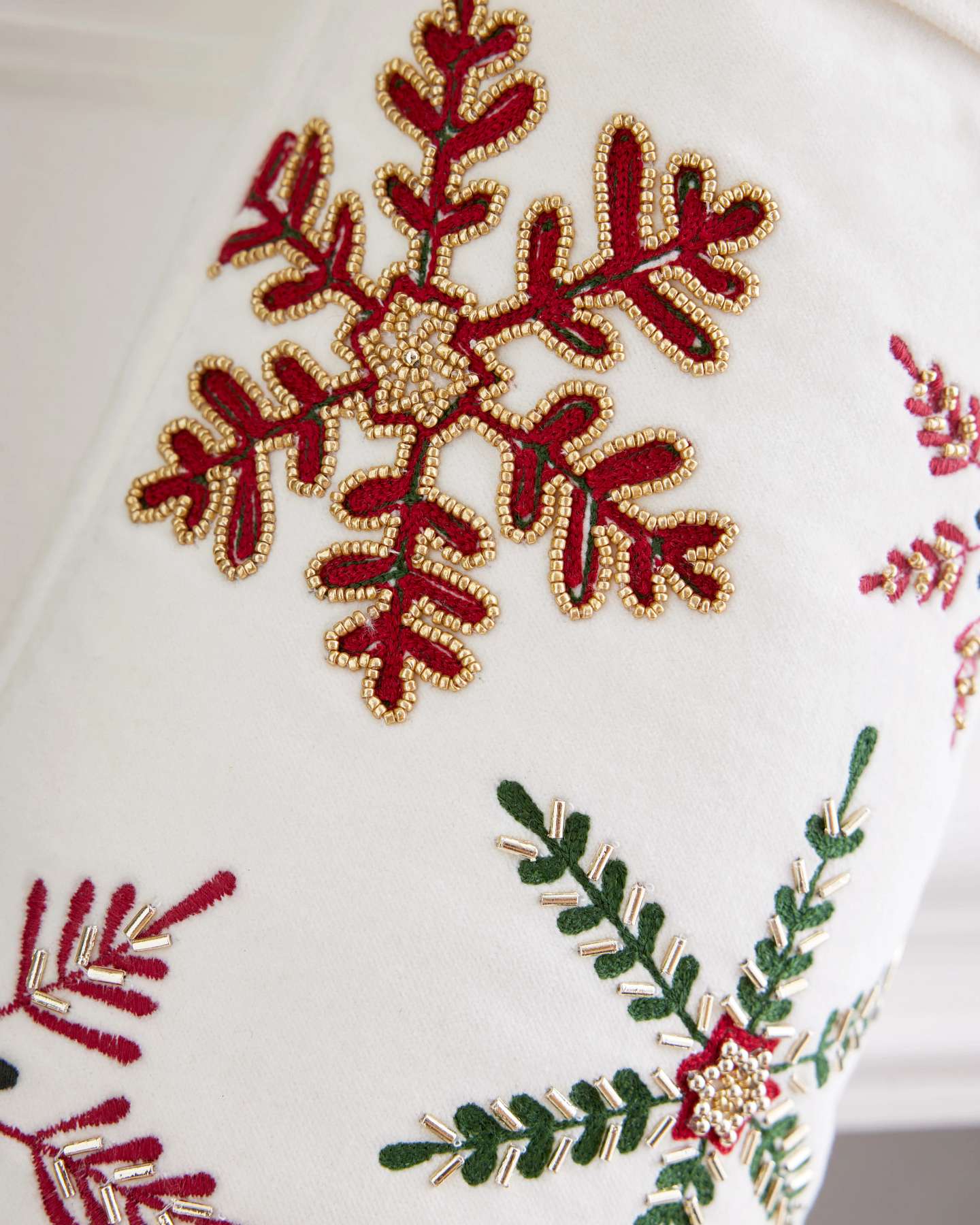 Velvet Embroidered Snowflake Christmas Stocking