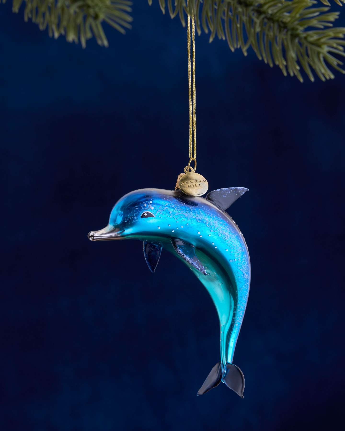 Balsam Hill Studio Small Blue Dolphin Ornament