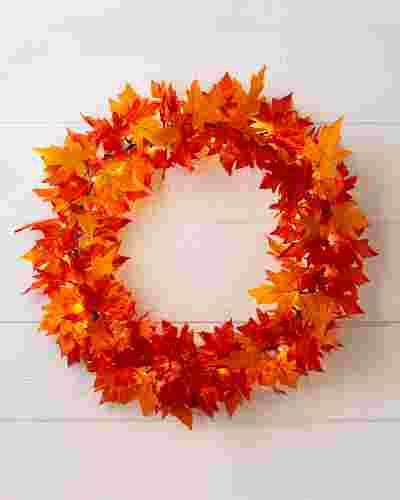 Outdoor Autumn Maple Wreath SSC by Balsam Hill