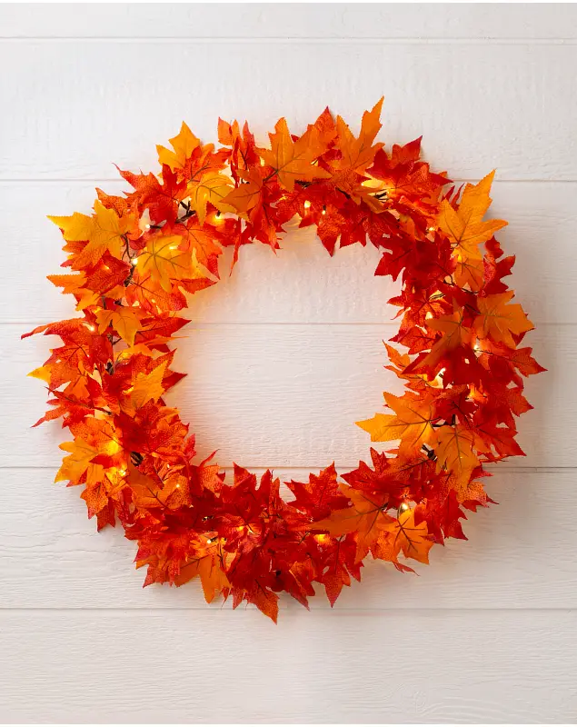 Outdoor Autumn Maple Wreath SSC by Balsam Hill