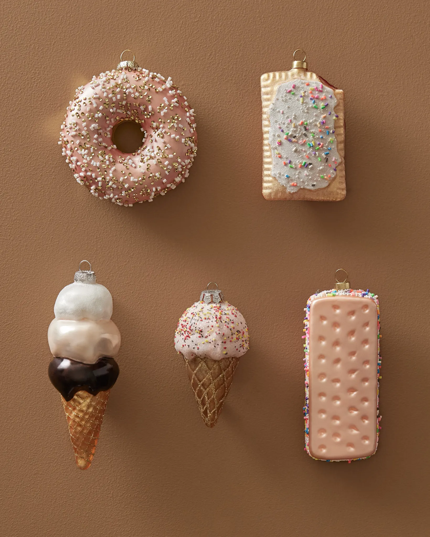 Novelty Sweet Treats Glass Bauble Set