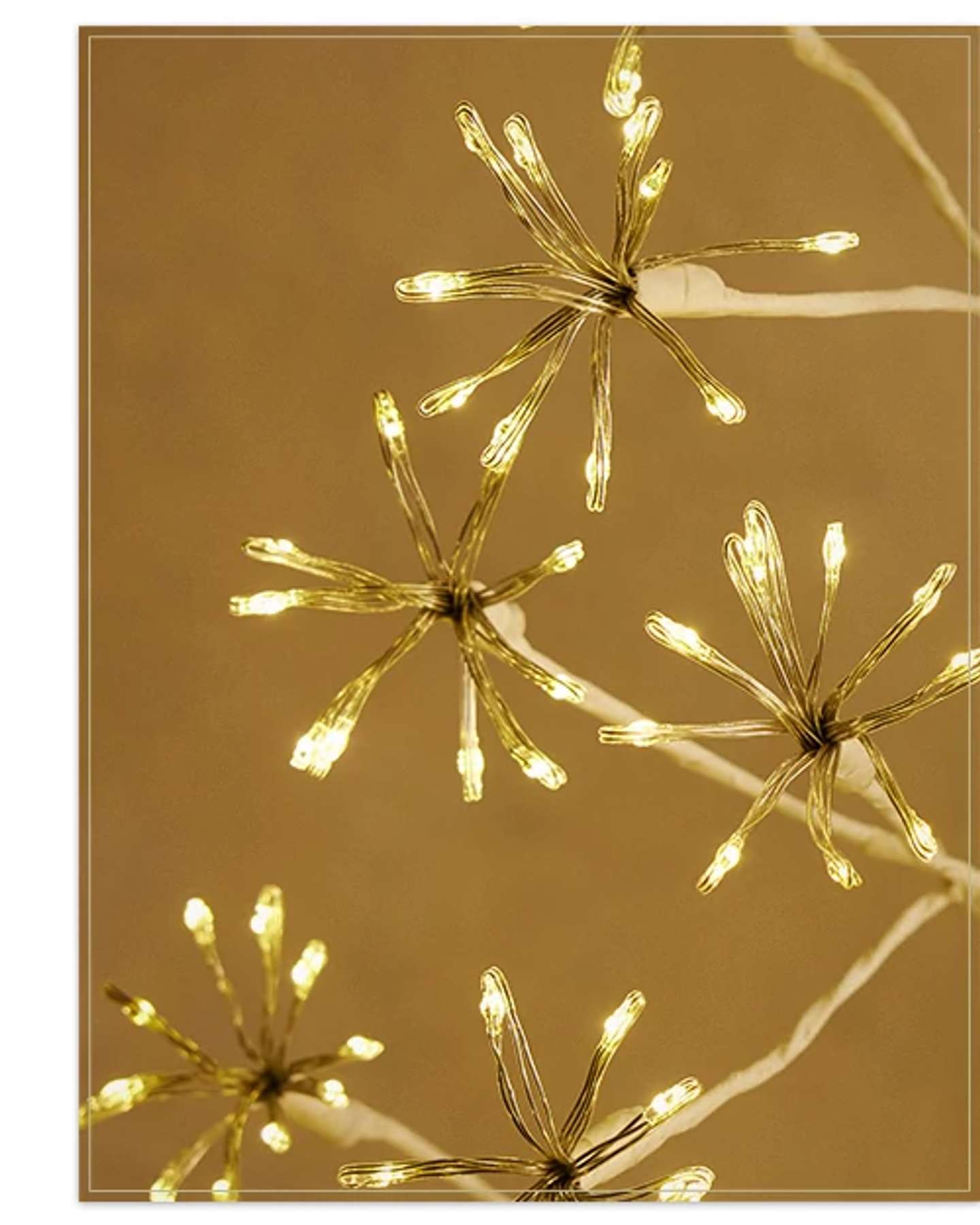 White Outdoor Lit Cluster Fairy Starburst Tree