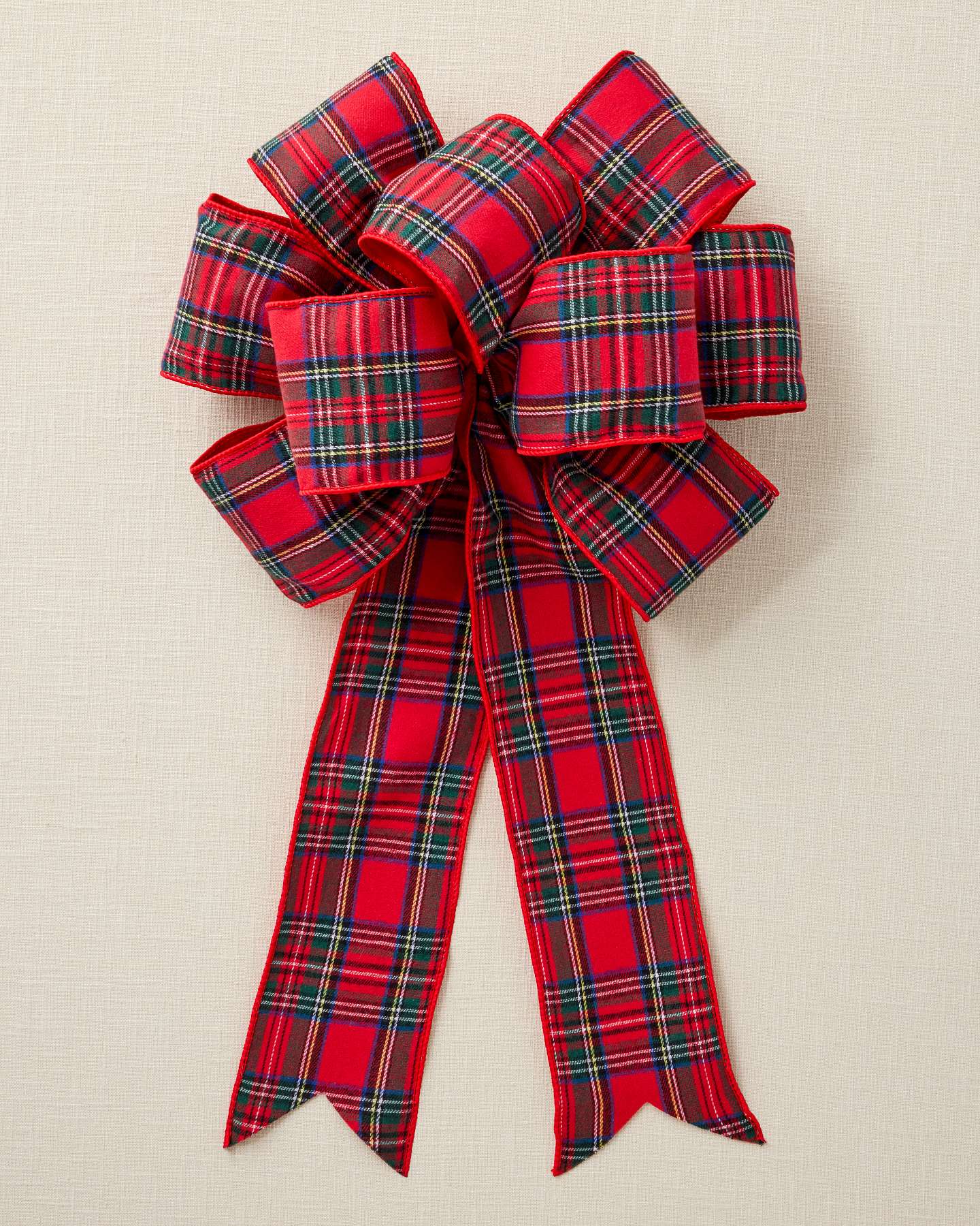 Red Tartan Pre-Tied Bows, Set of 2