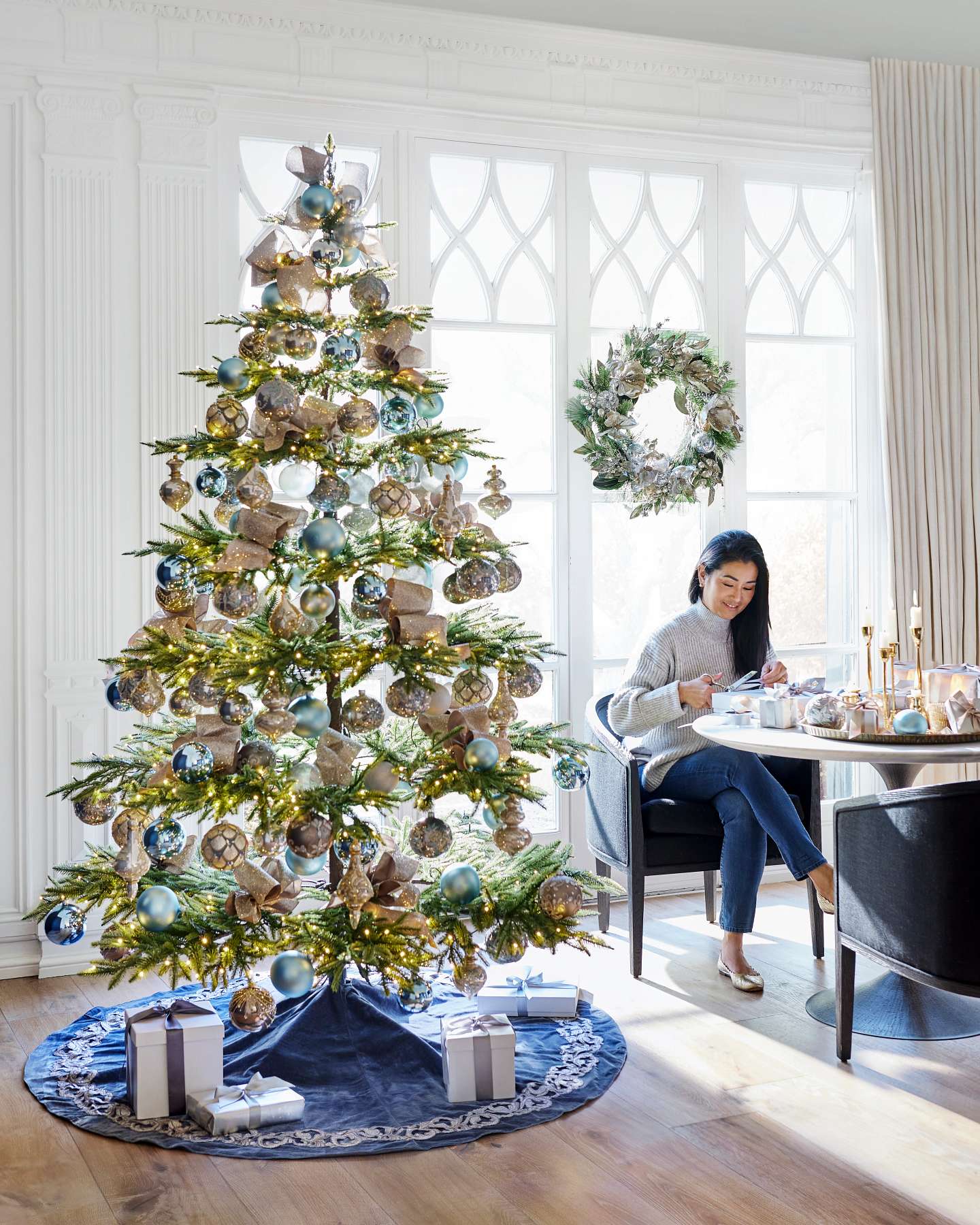 Balsam Hill Calistoga Ornament Tree Lifestyle Dining Room Display