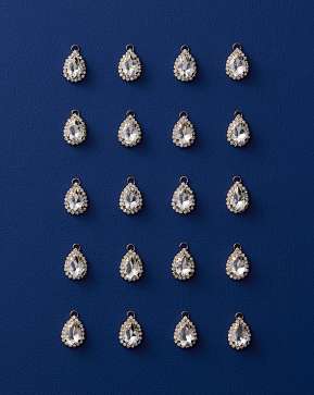 Rhinestone Gem Drop Ornament Set Rhinestone Gem Drop Ornament Set