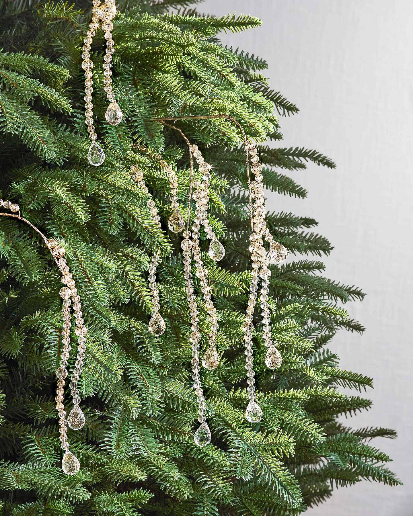 Champagne Crystal Drop Tree Picks, Set of 12