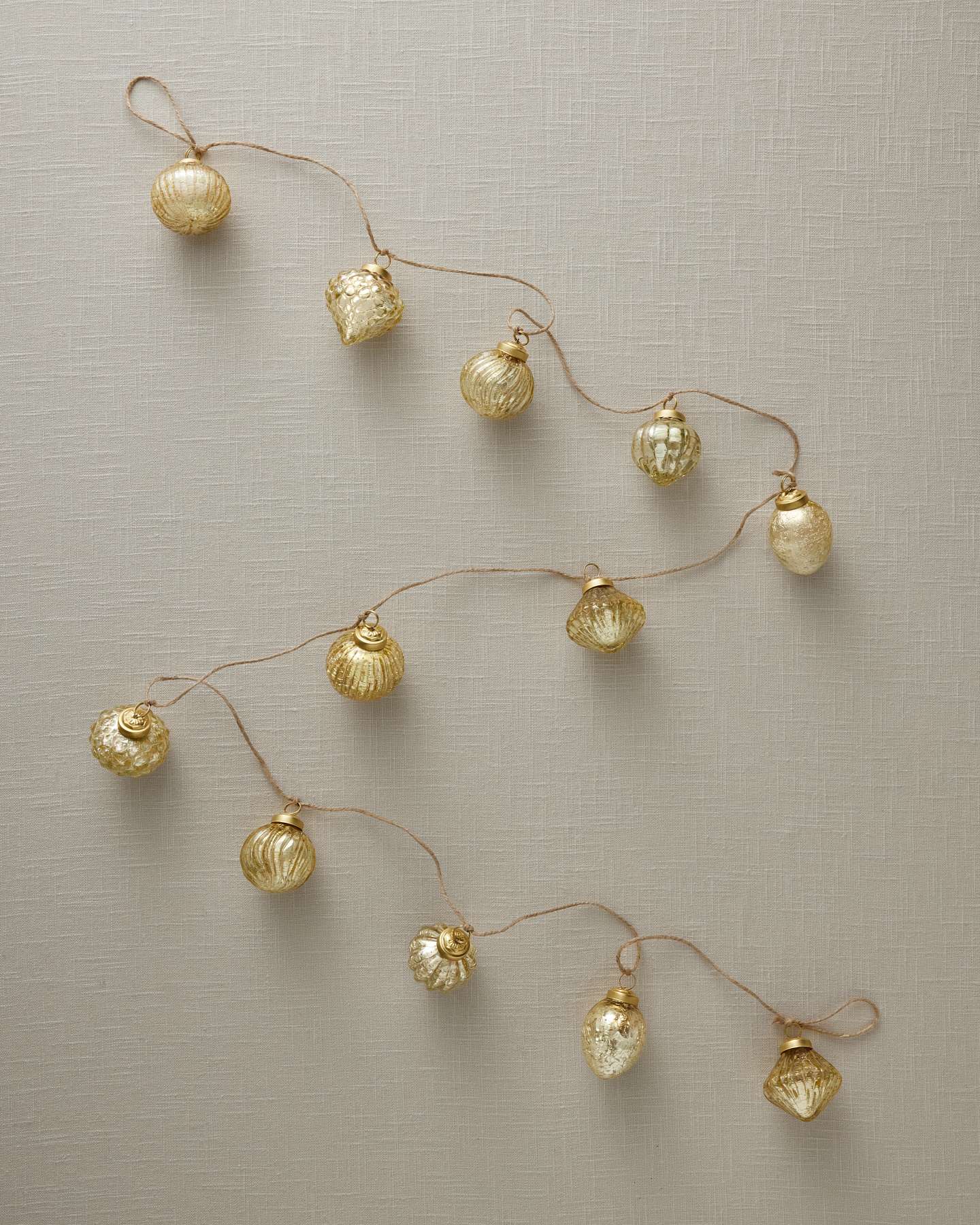 Gold Mercury Glass Garlands, Set of 3