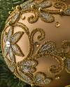 Burgundy and Gold Decorated Glass Ball Ornament Set, 4 Pieces by Balsam Hill Closeup 60