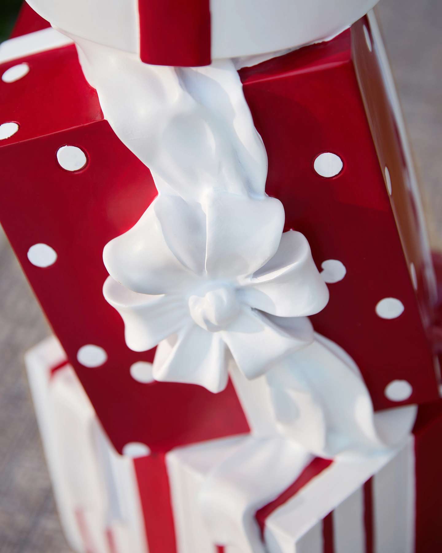 Red & White Outdoor Stacked Christmas Presents