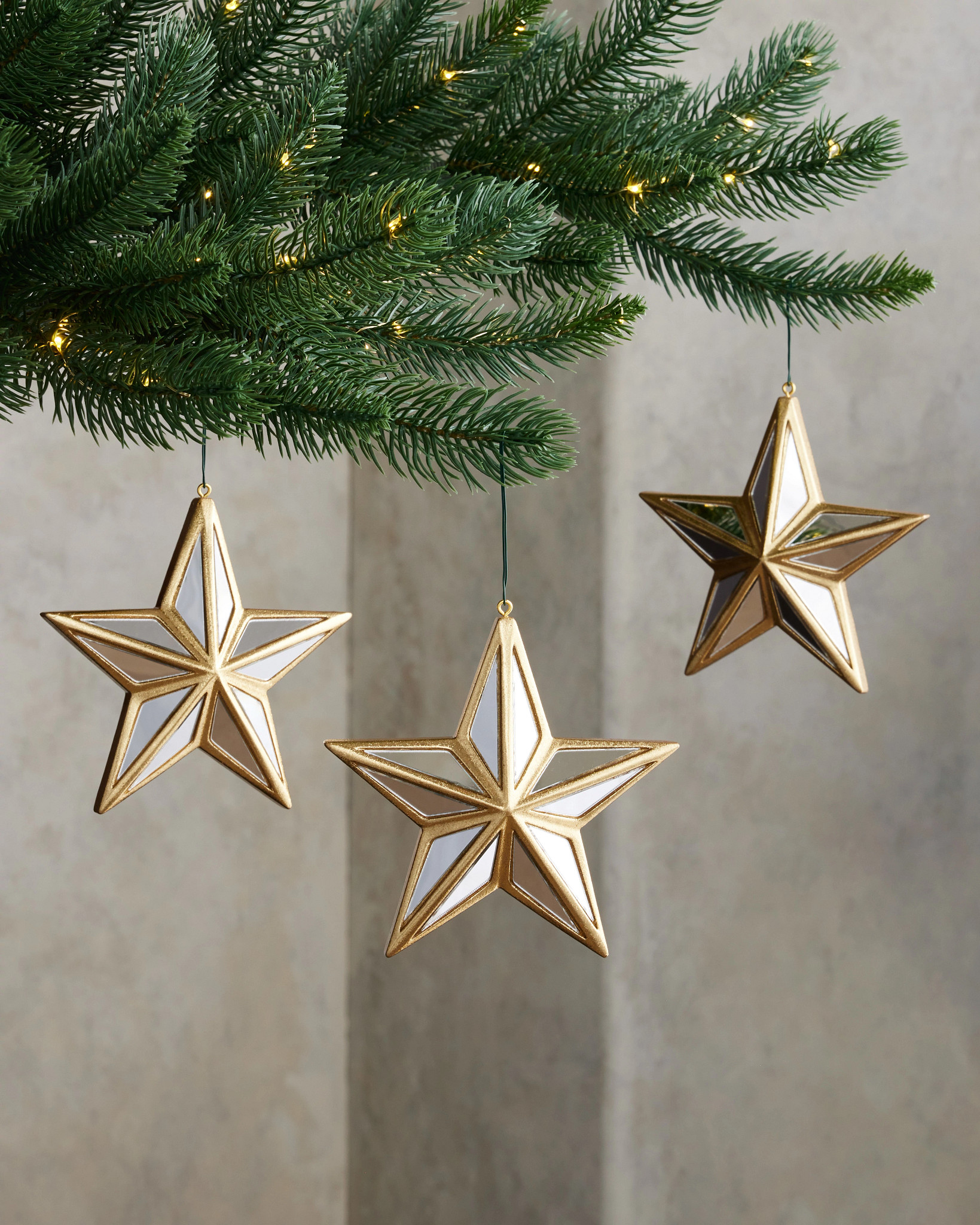 Mirrored Star Ornament Set