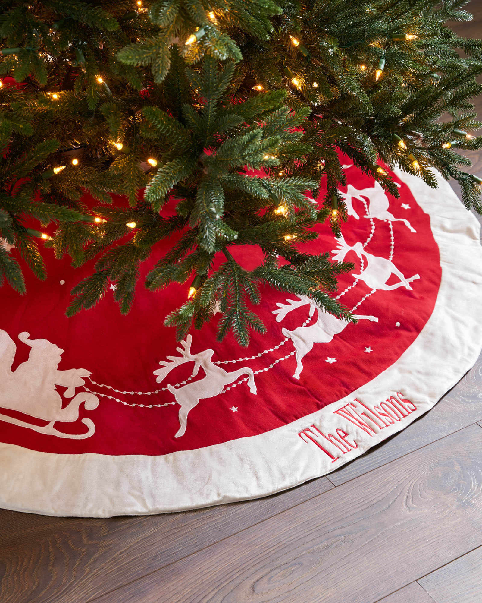 Dashing Through the Snow Christmas Tree Skirt Balsam Hill