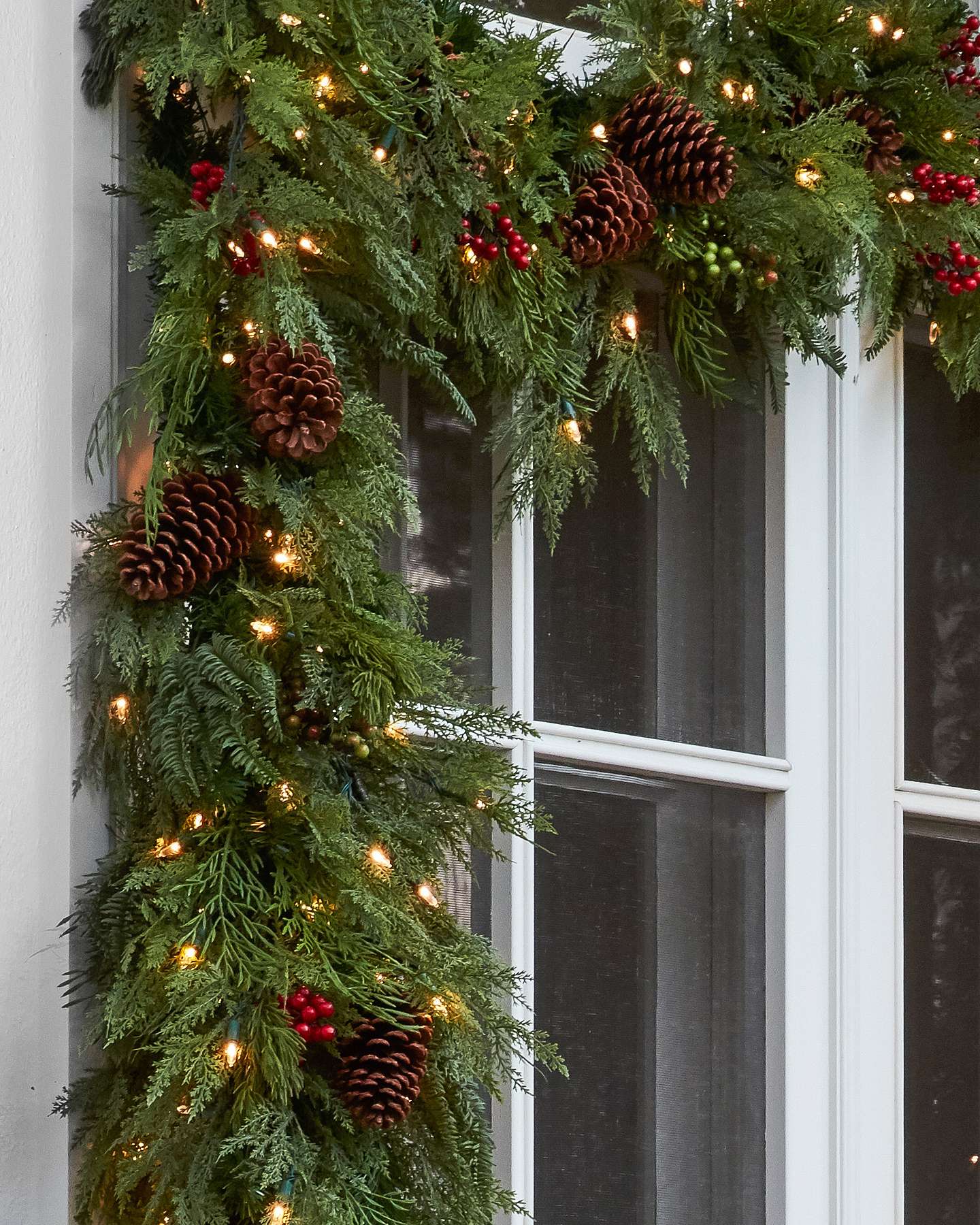 Balsam Hill Winter Evergreen Artificial Christmas Garland 6.5-Feet LED Lifestyle