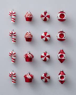 Vintage Peppermint Mini Ornament Set Vintage Peppermint Mini Ornament Set