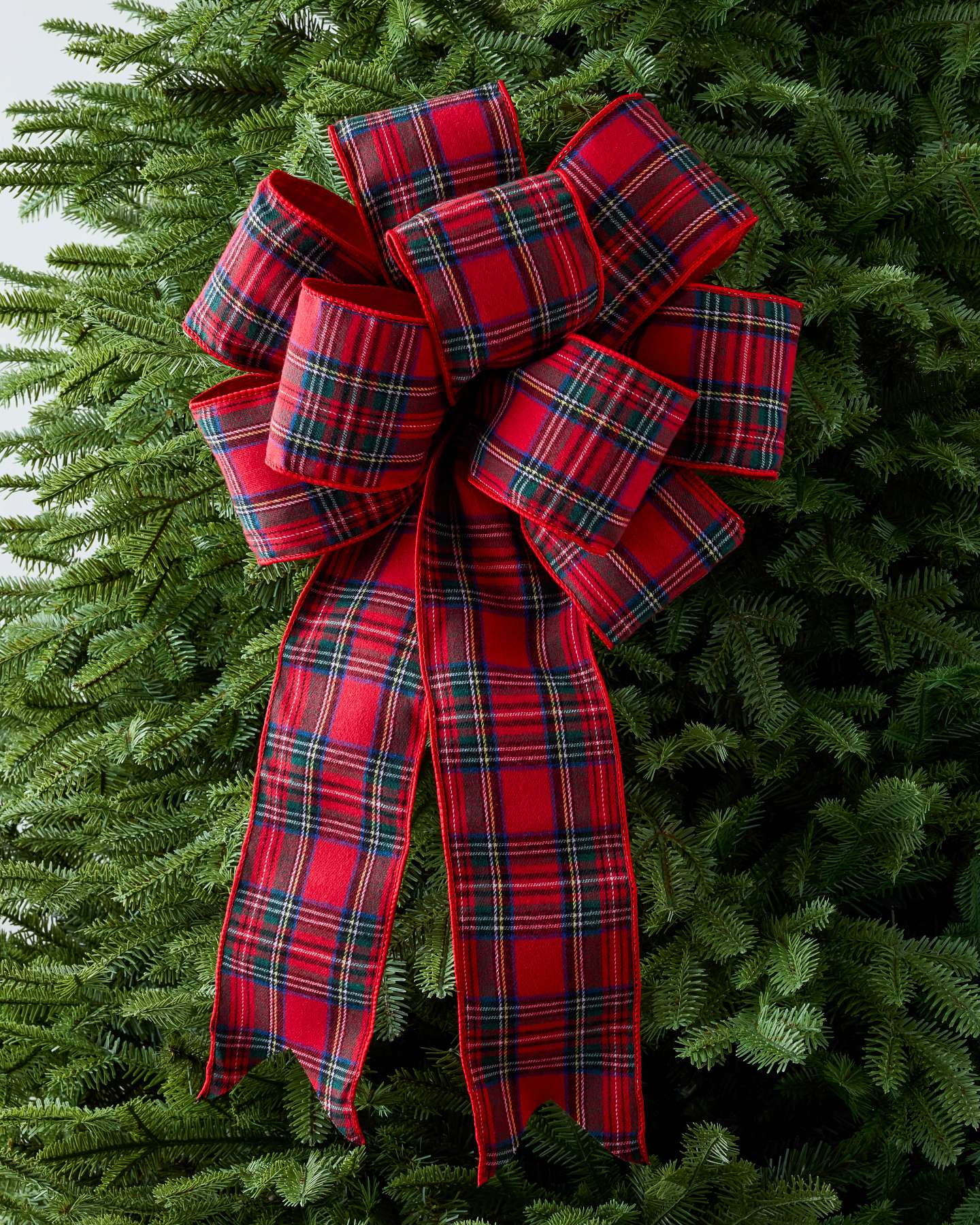 Red Tartan Pre-Tied Bows, Set of 2
