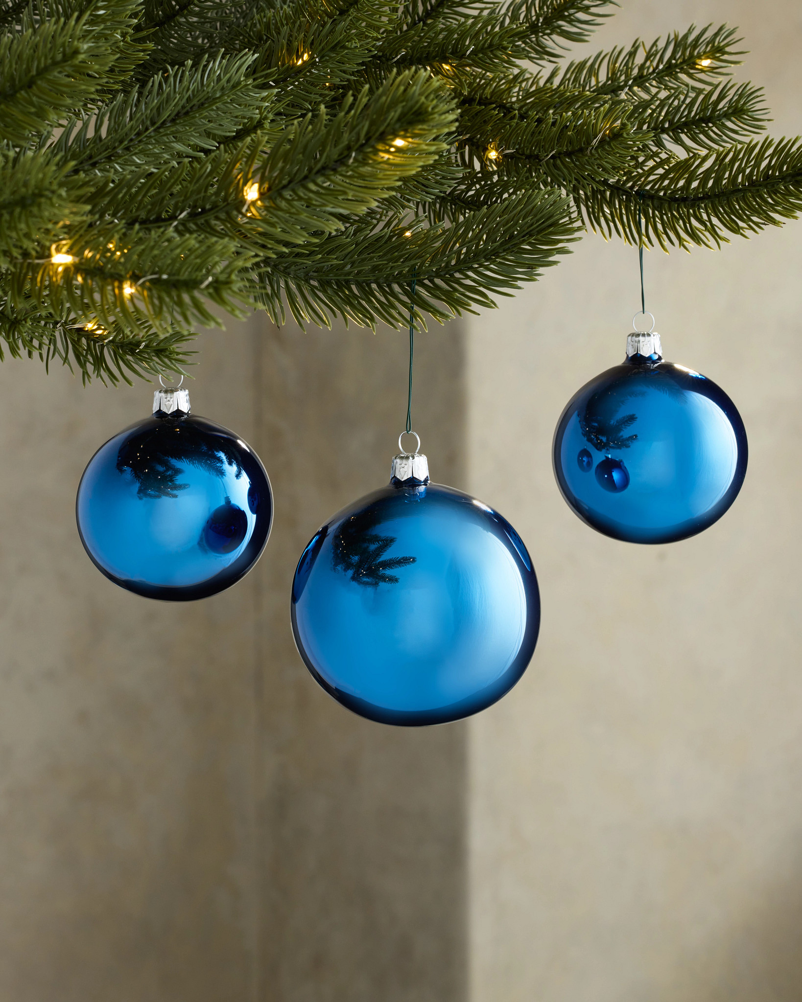Navy Blue BH Essentials Pearlescent Ornament Set