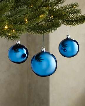 Navy Blue BH Essentials Pearlescent Ornament Set Navy Blue BH Essentials Pearlescent Ornament Set