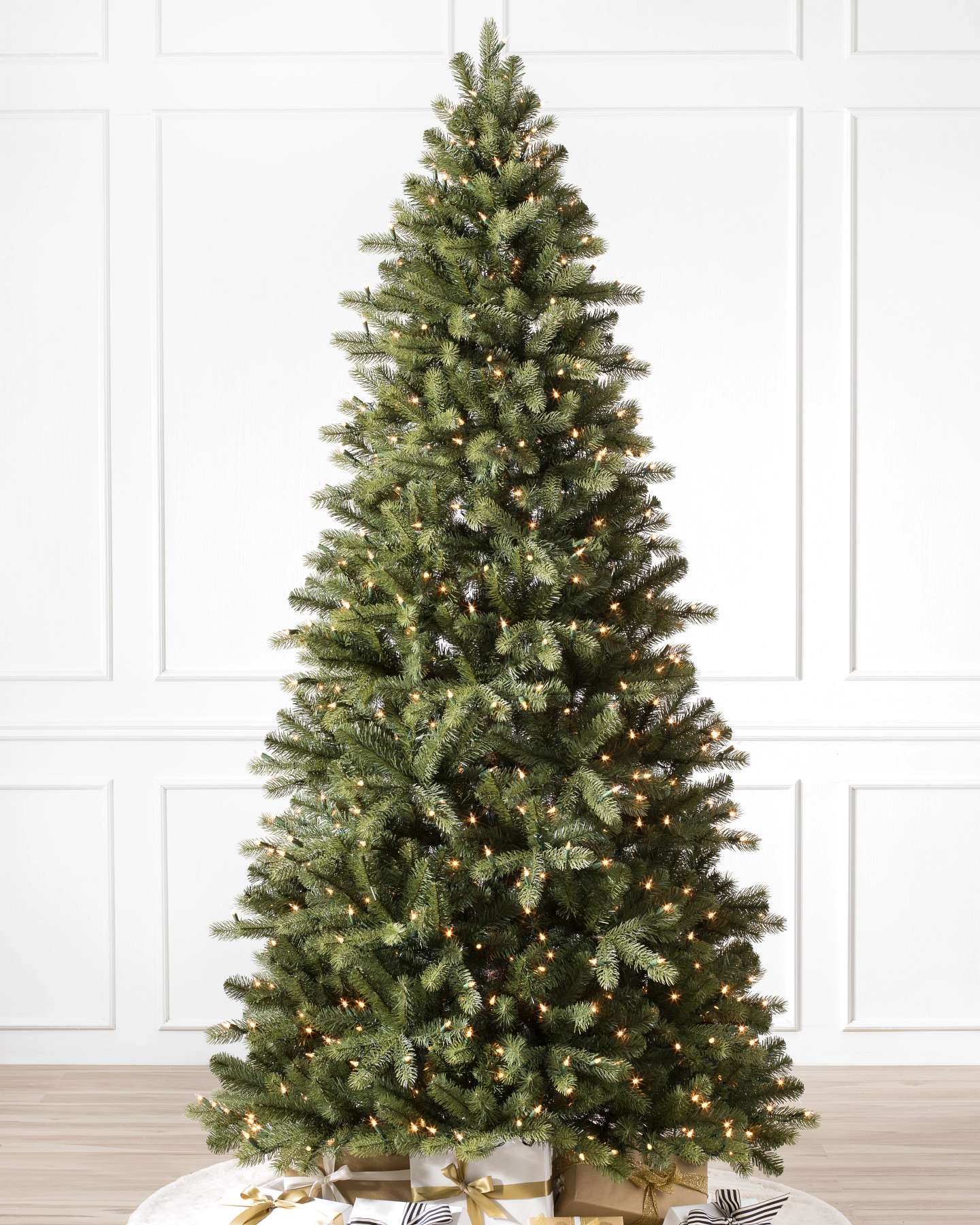 Balsam Hill Bellevue Spruce Artificial Christmas Tree with LED Clear Lights Full Display